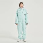 Female Cargo Snowsuit Overalls One Piece Snow Jumpsuit