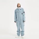 Female Cargo Snowsuit Overalls One Piece Snow Jumpsuit - Image 3