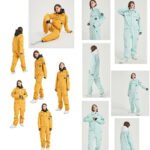 Female Cargo Snowsuit Overalls One Piece Snow Jumpsuit - Image 6