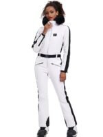 Fur Collar One-piece Ski Snow Jumpsuit Hooded Ski Outwear - Image 4
