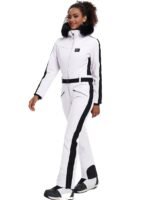Fur Collar One-piece Ski Snow Jumpsuit Hooded Ski Outwear - Image 5