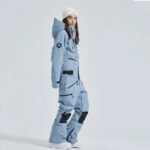 Women Outdoor Hooded Ski Suits Winter One Piece Snowsuits Jumpsuits - Image 2
