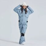 Women Outdoor Hooded Ski Suits Winter One Piece Snowsuits Jumpsuits - Image 3