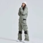 Women Outdoor Hooded Ski Suits Winter One Piece Snowsuits Jumpsuits - Image 5