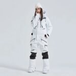 Women Outdoor Hooded Ski Suits Winter One Piece Snowsuits Jumpsuits - Image 7