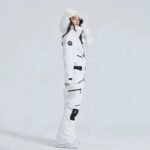 Women Outdoor Hooded Ski Suits Winter One Piece Snowsuits Jumpsuits - Image 8