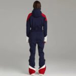 Retro Female One-piece Ski Suit Downhill Belted Jumpsuits - Image 6