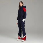 Retro Female One-piece Ski Suit Downhill Belted Jumpsuits - Image 7