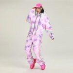 Retro One-piece Ski Jumpsuits for Women Loose Fit Snowsuits