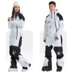 Outdoor Hooded Ski Jumpsuits Coveralls One Piece Ski Suits