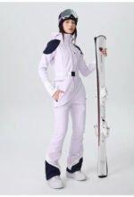 Women Fitted Stretch Ski Jumpsuit Elegant One-piece Flare Snowsuits - Image 3