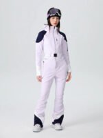 Women Fitted Stretch Ski Jumpsuit Elegant One-piece Flare Snowsuits - Image 5