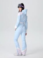 Women Fitted Stretch Ski Jumpsuit Elegant One-piece Flare Snowsuits - Image 8