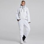 Women's White One Piece Snow Jumpsuits Ski Suits 