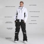 Women's White One Piece Snow Jumpsuits Ski Suits  - Image 6