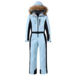Women's One Piece Ski Suits Fur Collar Outdoor Jumpsuits - Image 7